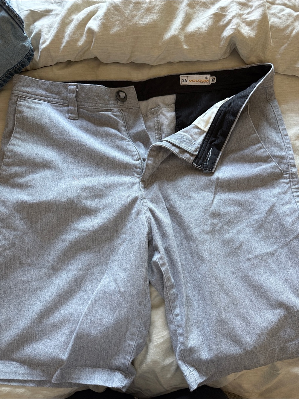 Volcom Men’s Light Gray Chino Shorts - Casual Tailored Fit